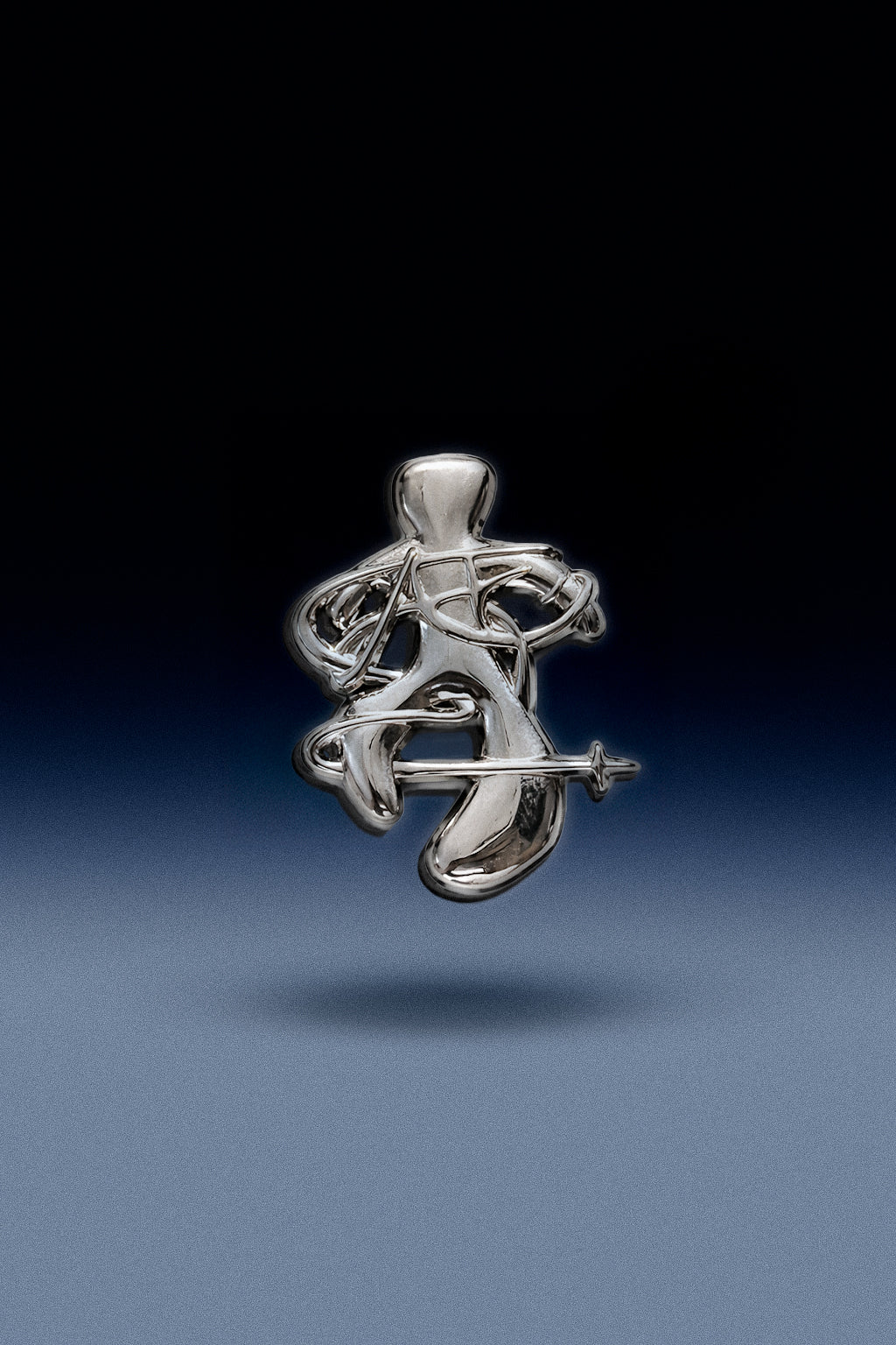 Custom 3D embossed hat pin with a metal butterfly back fastener.