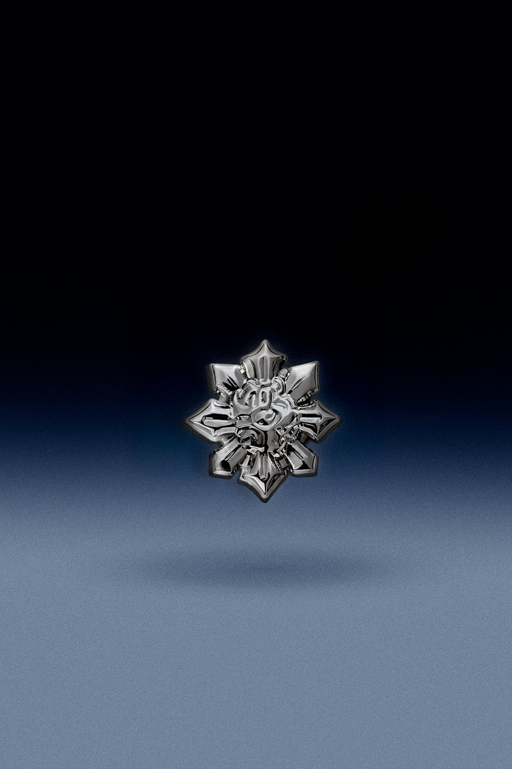 Custom 3D embossed hat pin with a metal butterfly back fastener.